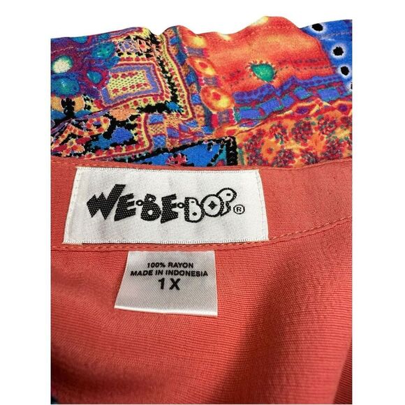 Vintage We Be Bop Women’s 1X Tunic Top Artsy Abstract Patchwork Relaxed 90s NEW - Picture 5 of 5